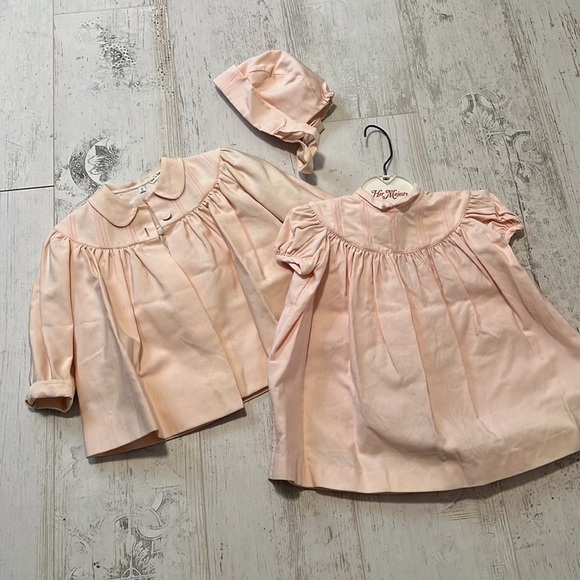 Vintage Her Majesty Child’s 3 Piece Dress Bonnet and Coat Size 1 - Picture 2 of 8